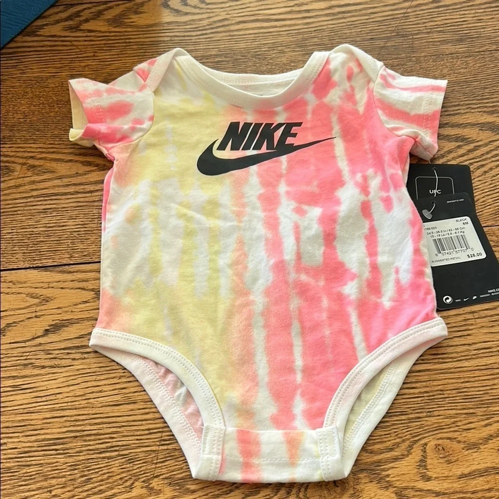 Nike Pink Tie-Dye Onesie and Black Leggings Set